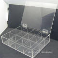 Clear acrylic compartment display box with dividers, OEM orders are welcome